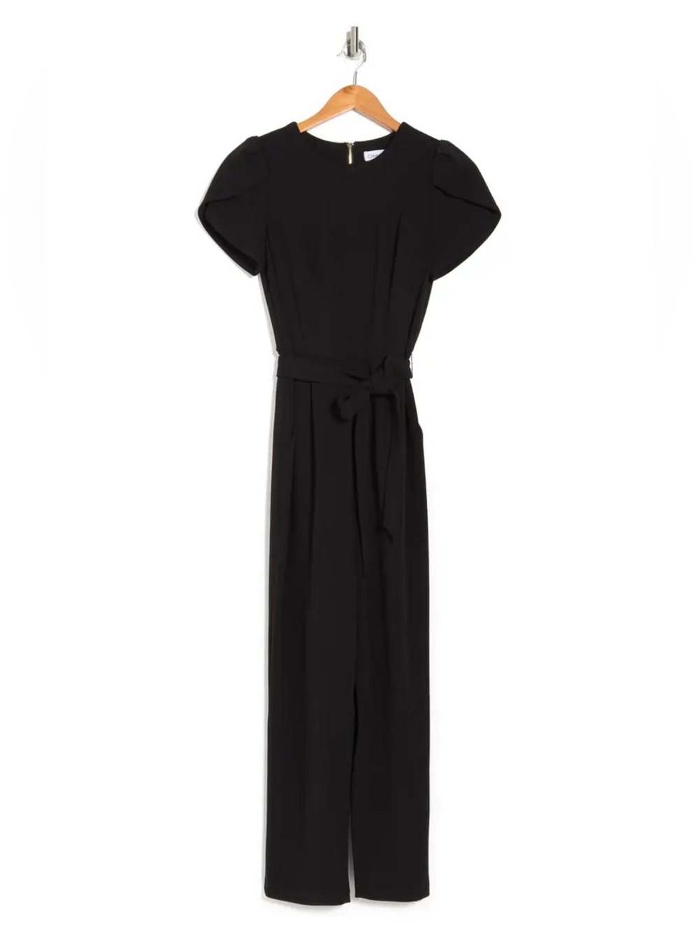 Calvin Klein women’s black Tulip Sleeve Belted cropped Jumpsuit plus sz 16